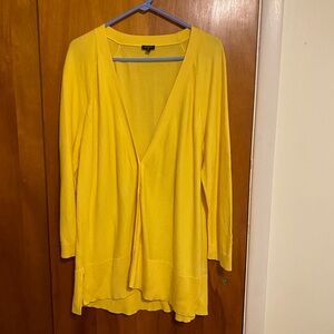 Talbots Vibrant Yellow Women's Button Down Long Sleeve Cardigan Size 2X